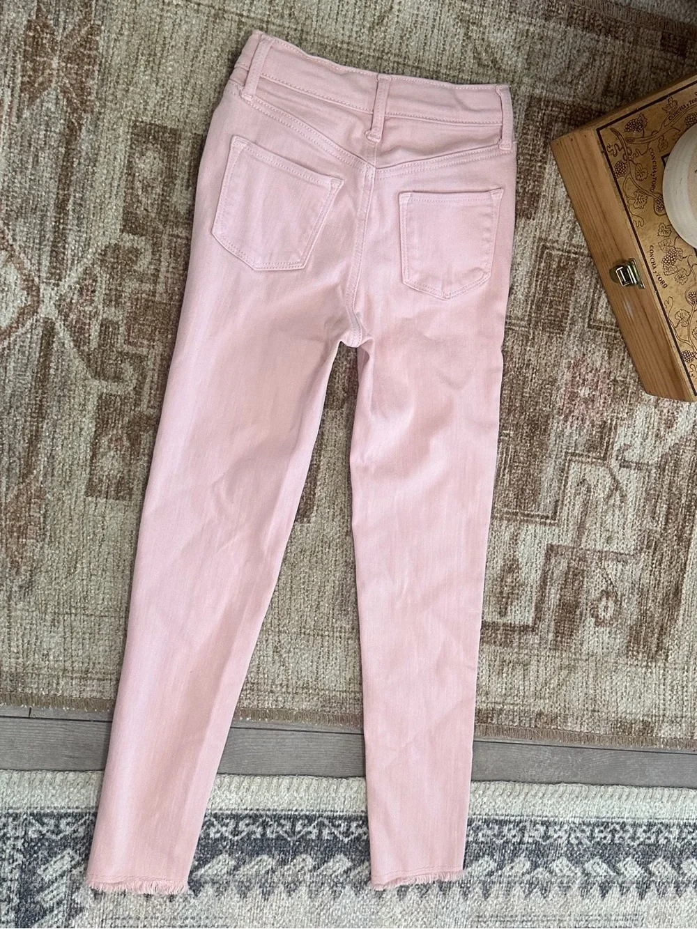 Old Navy Girls Extra High Rise Light Pink Rockstar Jeggings Skinny Jeans sz 8
